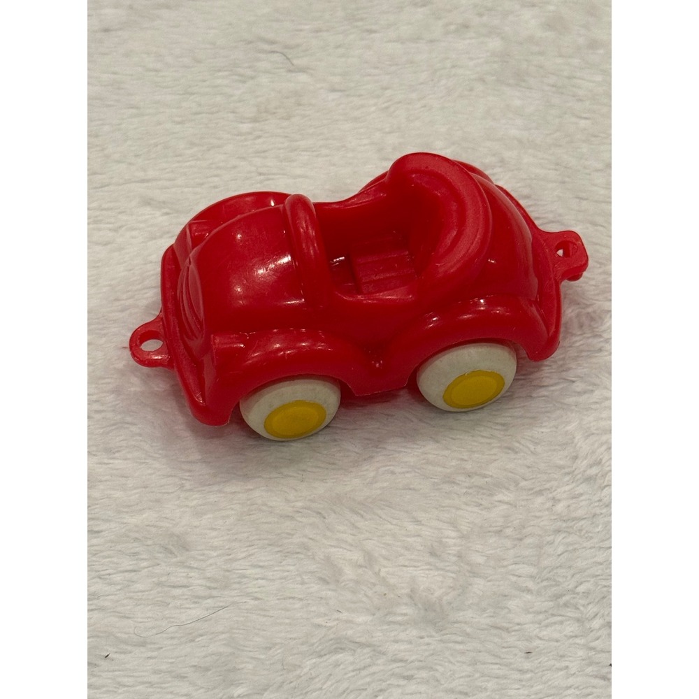 Vintage Viking‎ Chubbies Red Convertible Toy Car Plastic White Yellow Wheels